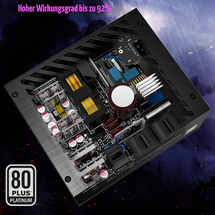 LC-Power LC1000P 80 Plus Platinum Vollmodulares Netzteil mit 850W Leistung und 10 PCI-Express-Anschl