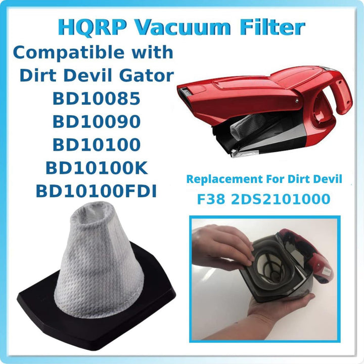 HQRP 2-Pack Dirt Tasse Filter kompatibel mit Dirt Devil M135, M135-1, M138-0, M138-1, 0135001 Handst