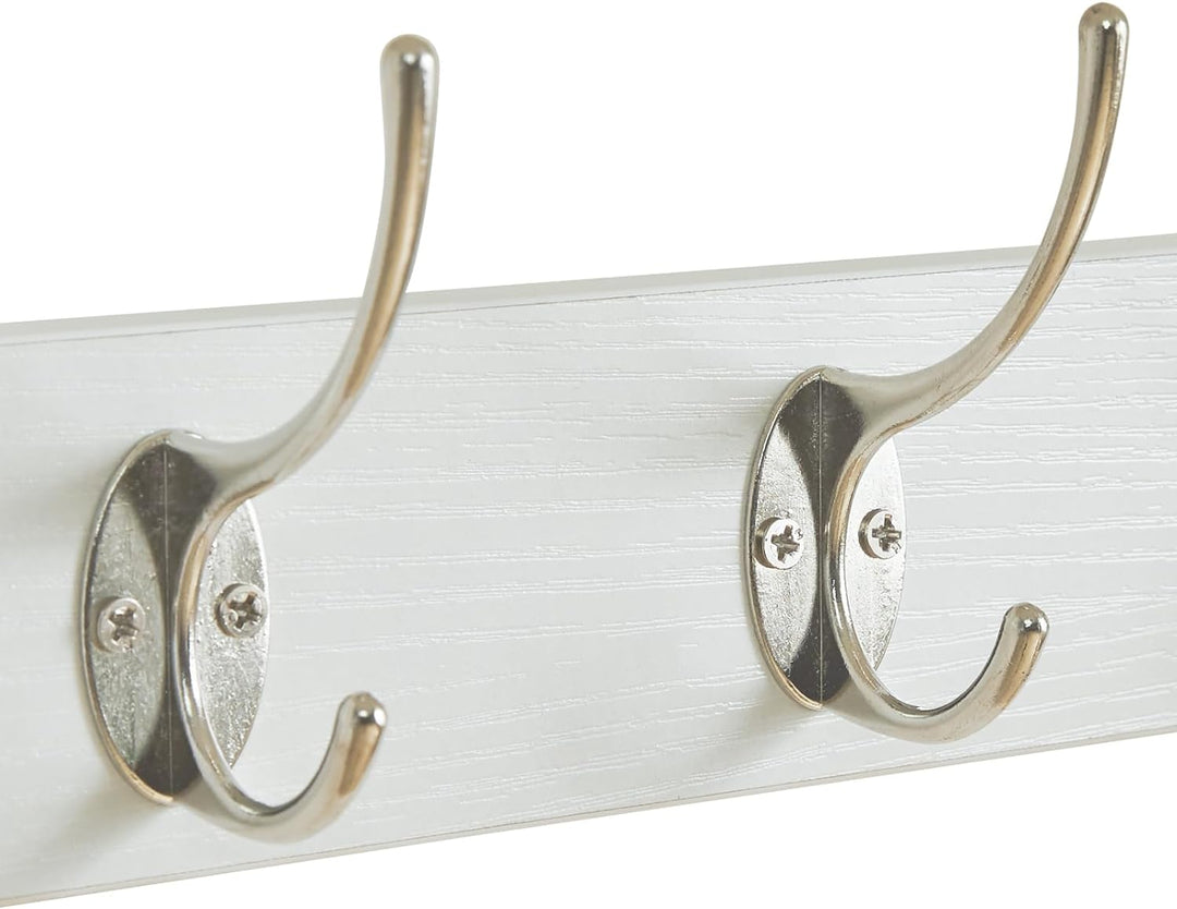 YMYNY Wandgarderoben mit Ablage, 2er Set Wandregal in einem Paket, Garderobenhaken mit 8 Doppelhaken