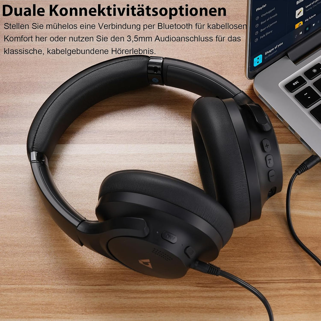 1Mii Over Ear Kopfhörer kabelloser Bluetooth, LDAC Hi-Res Audio, Hybrid Active Noise Cancelling Kopf