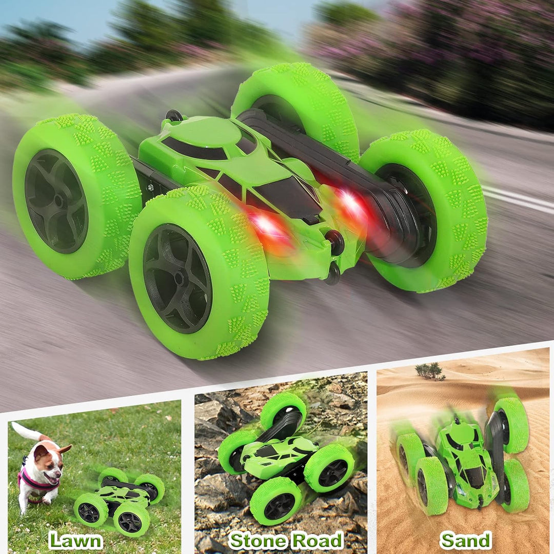 Ferngesteuertes Auto, 90 Min Spielzeit, 2.4Ghz Doppelseitig 360° drehbare RC Stunt Crawler mit Schei