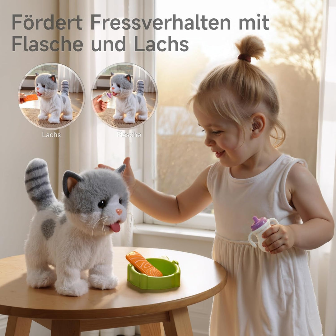 OR OR TU Katze Spielzeug Kinder Plüsch Kätzchen Elektronische Haustiere mit Ferngesteuerter, Interak