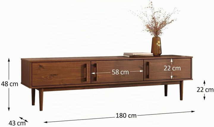 IDIMEX TECCA 75 Zoll Modern Wohnzimmer TV Rack Braun Holz Kastanie, Kastanie