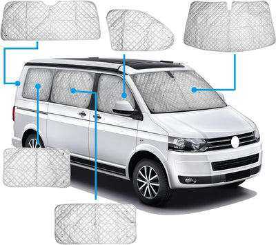 CICMOD Sonnenschutz Frontscheibe Innen für T5 T6 Sonnenschutz Transporter 8PCS Thermomatte Frontsche