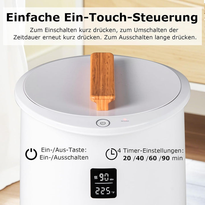 RELAX4LIFE 20L Handtuchwärmer, Handtuchtrockner elektrisch mit LED-Anzeige & 4 Timer-Einstellungen,