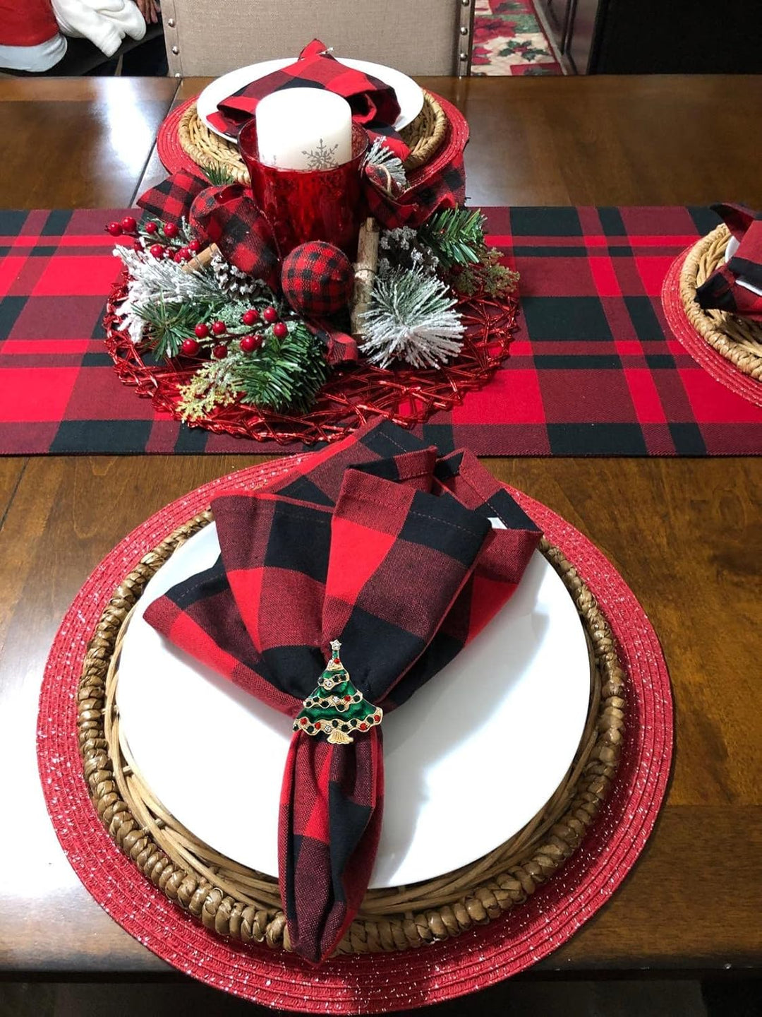 12 Stücke Weihnachten Serviettenringe Weihnachtsbaum Serviettenringe Halter Set für Weihnachten Tisc