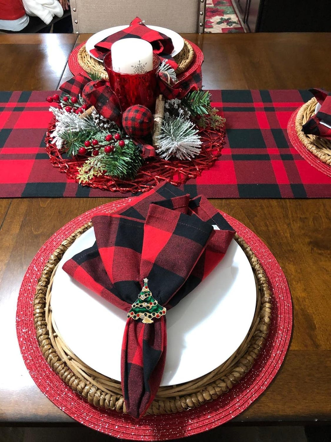 12 Stücke Weihnachten Serviettenringe Weihnachtsbaum Serviettenringe Halter Set für Weihnachten Tisc