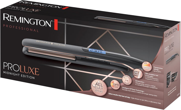 Remington Glätteisen [schmale, 110mm lange Keramikstylingplatten] PROluxe Midnight (OPTIheat Technol