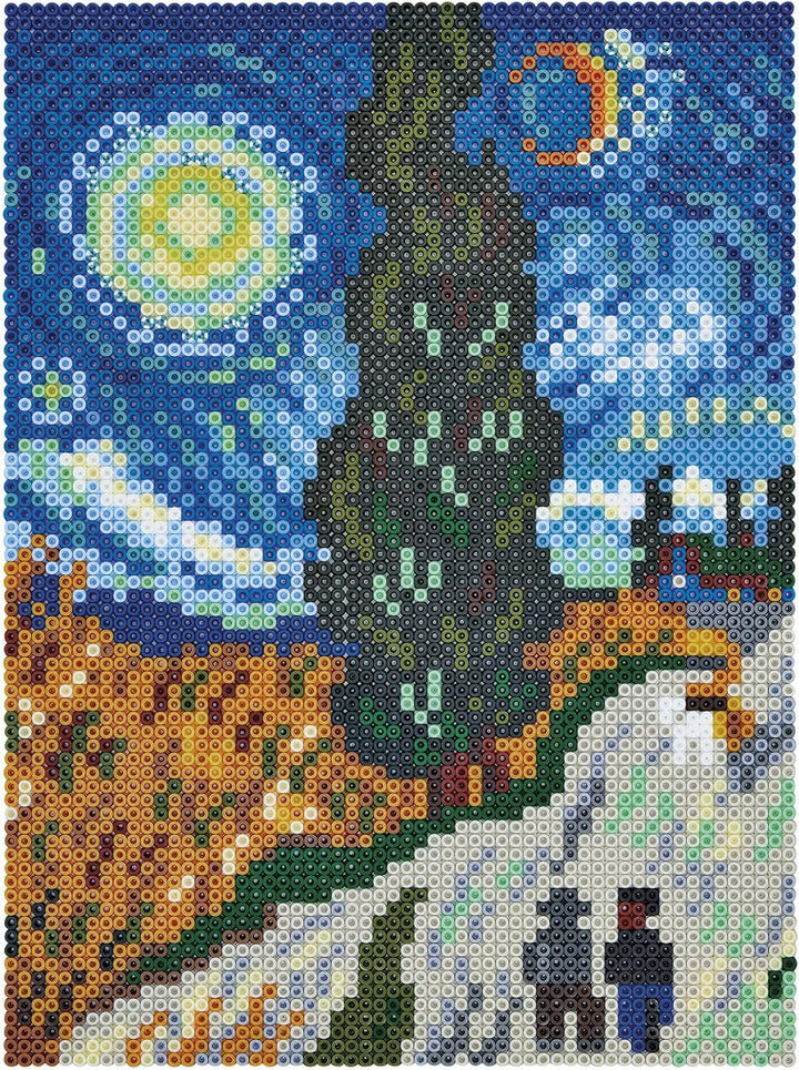 Hama Perlen 3607 Grosse Geschenk-Box Van Gogh mit ca. 10.000 bunten Midi Bügelperlen mit Durchmesser