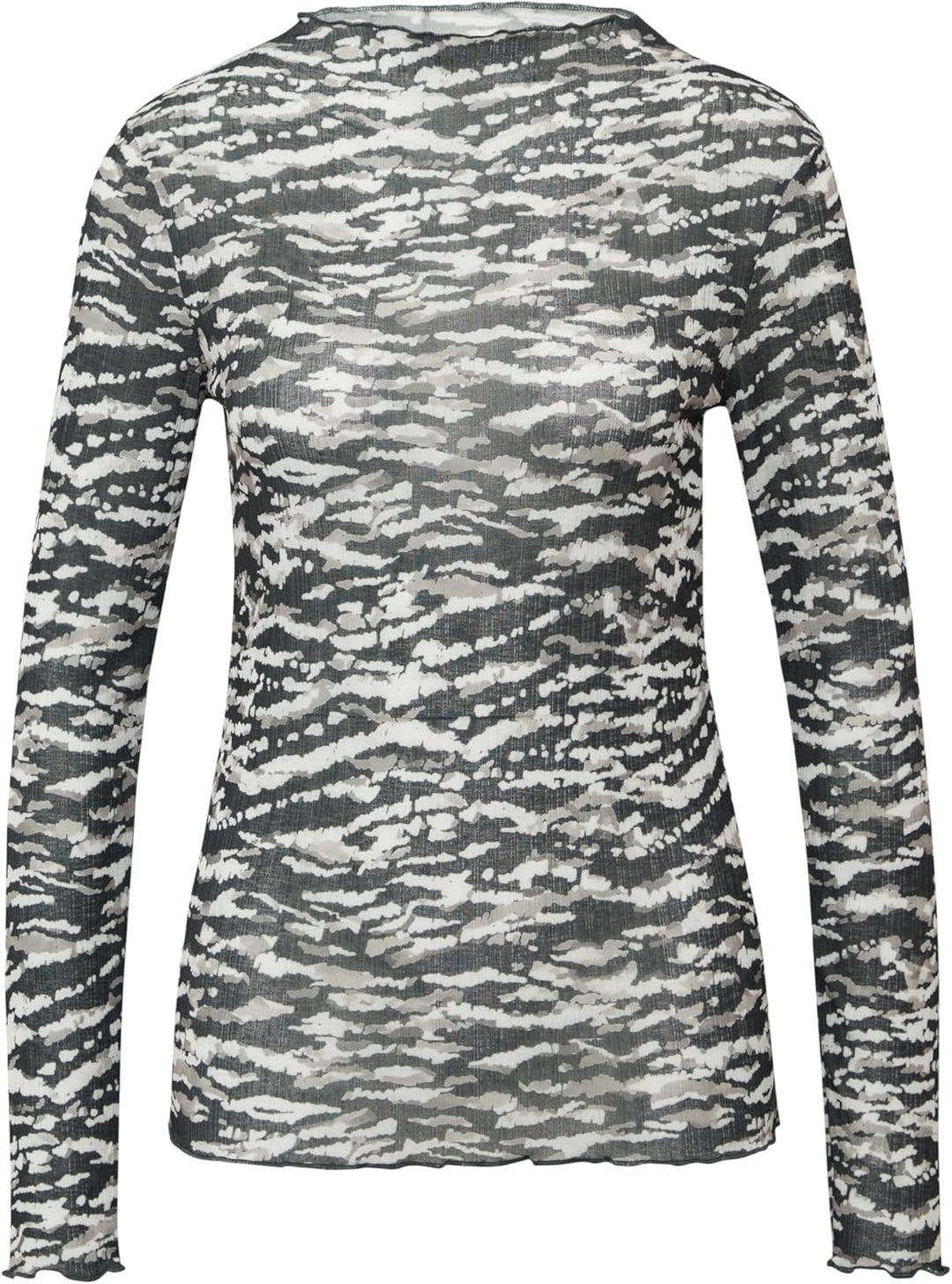 QS Leicht transparentes Longsleeve mit All-Over-Print L 99a4_schwarz, L 99a4_schwarz