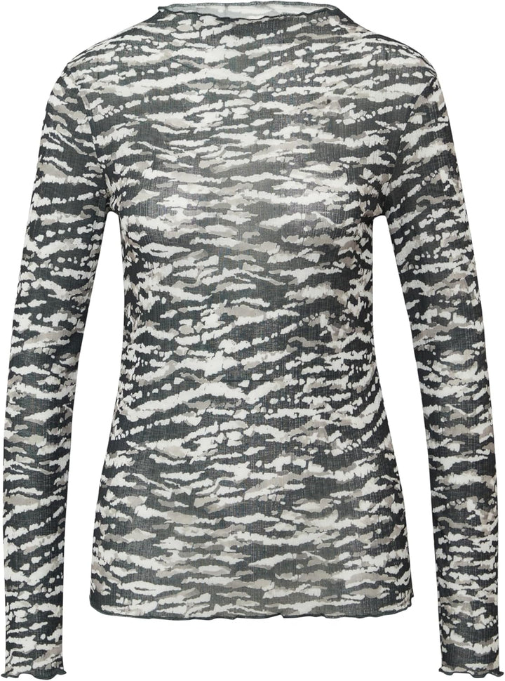 QS Leicht transparentes Longsleeve mit All-Over-Print L 99a4_schwarz, L 99a4_schwarz
