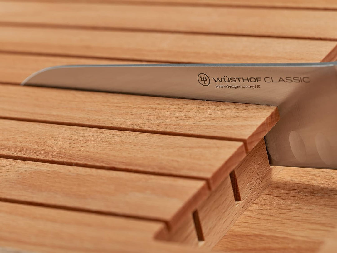 WÜSTHOF Schubladeneinsatz Buchenholz für 7 Messer, 43,0 x 22,3 x 4,4 cm, Buchenholz