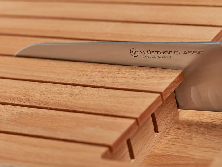 WÜSTHOF Schubladeneinsatz Buchenholz für 7 Messer, 43,0 x 22,3 x 4,4 cm, Buchenholz