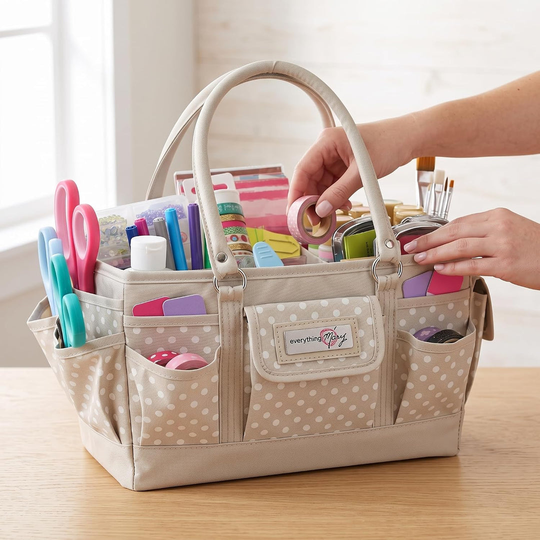 Everything Mary Basteltaschen Hellbraun Gepunktet, Hellbraun Gepunktet