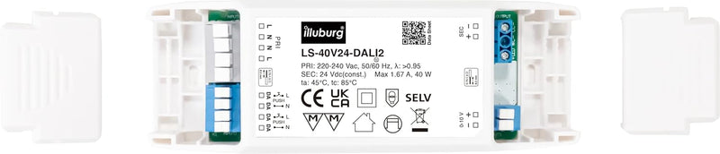 illuburg LED Trafo 24V 40W Dimmbar DALI Push 0-10V Flickerfree LED Netzteil Treiber Driver Power Sup