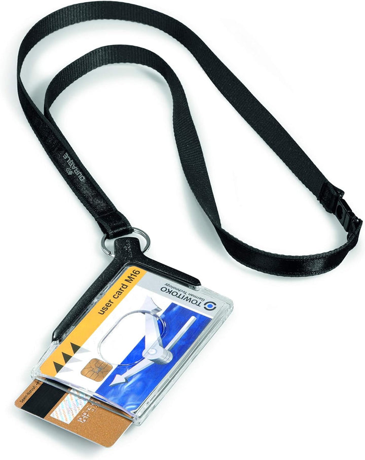 Durable Sicherheitsausweishalter Card Holder Deluxe Duo, 54 x 85 mm, anthrazit, Packung à 10 Stück,