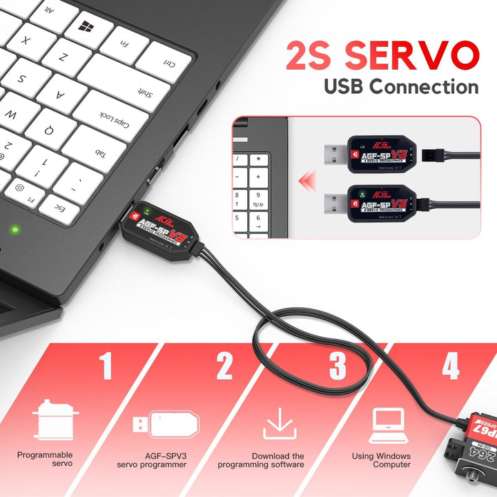 AGFRC USB-Servo-Programmierkarte für AGFRC-Servos mit programmierbarer Markierung (AGF-SPV3)