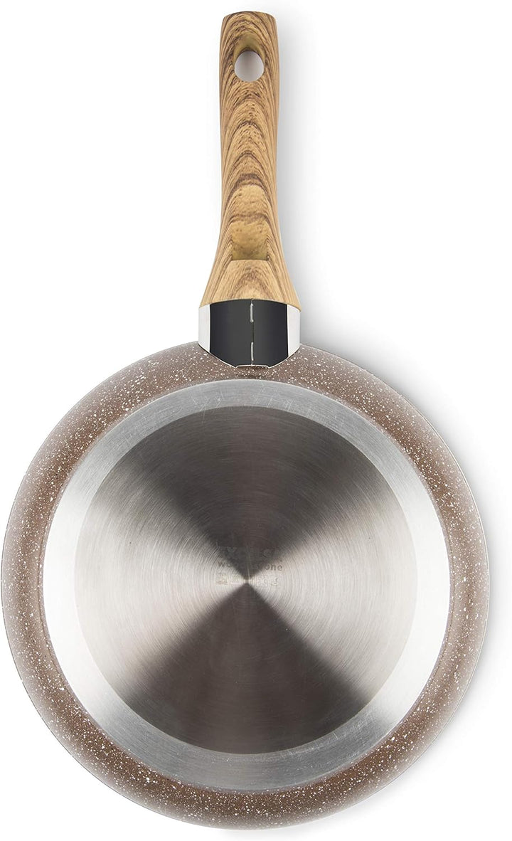 Excelsa Wood & Stone Pfannenset mit 2 Kochtöpfen, Aluminium geschmiedet mit Antihaftbeschichtung