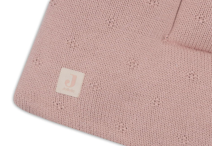 Jollein Krabbeldecke für Baby - Cosy Knit, Wild Rose - 60% Baumwolle, 40% Acryl - Laufgittereinlage