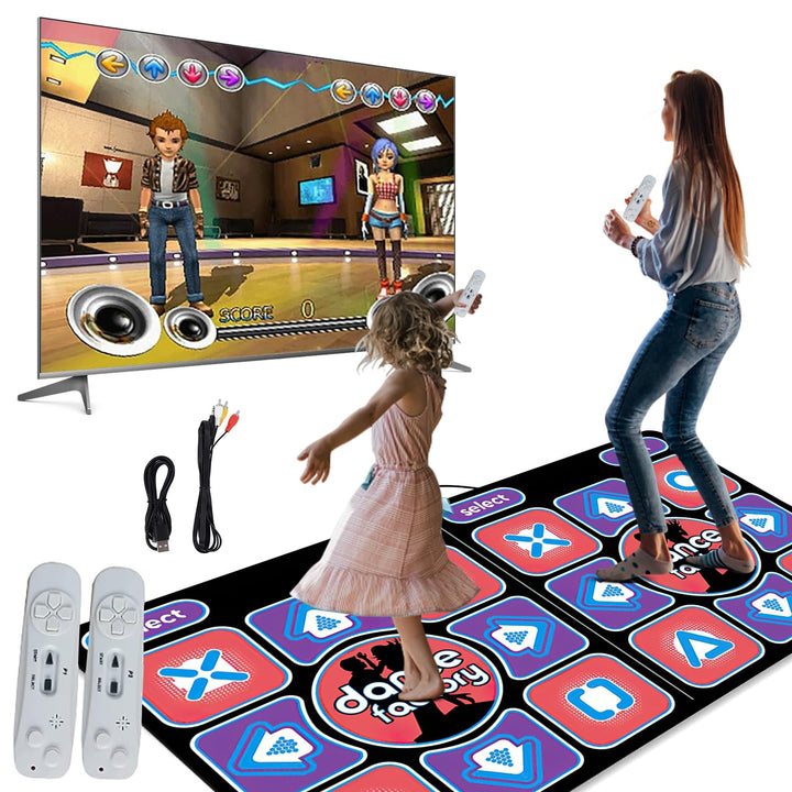Tanzmatte für Kinder, doppelte Tanzmatte für TV, elektronisch mit kabellosem Controller, rutschfest,