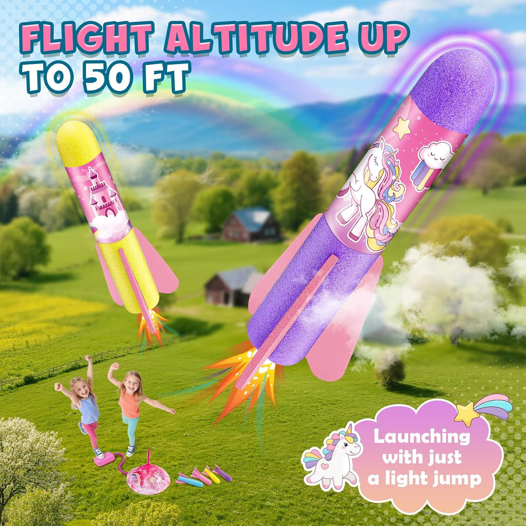 Anginne Raketen Spielzeug, Einhorn Geschenk Mädchen Outdoor Spielzeug ab 3 4 5 6 7 8 Jahre Outdoor S