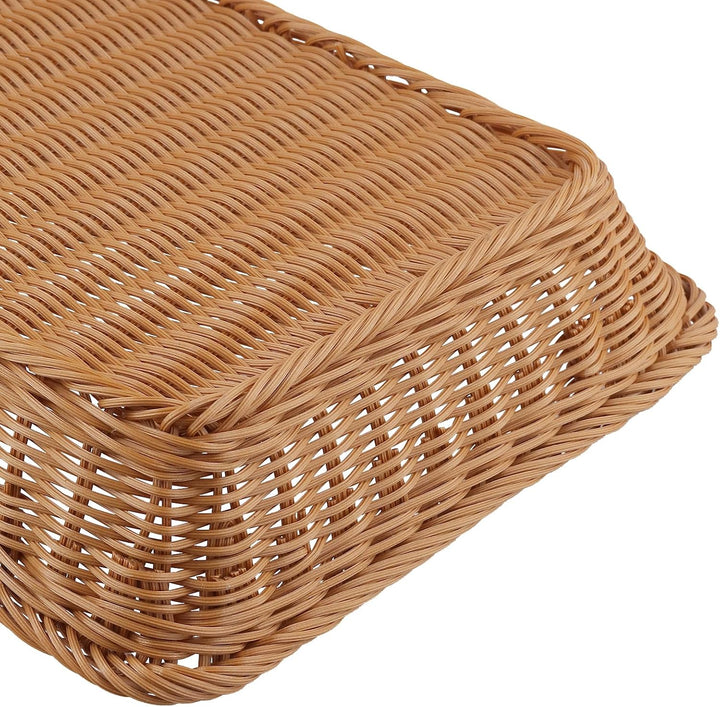 ZOENHOU 2 Stück Brotkorb Gross, 40x30x8 cm rechteckiger geflochtener Brotkorb, Weidenkorb zur Aufbew