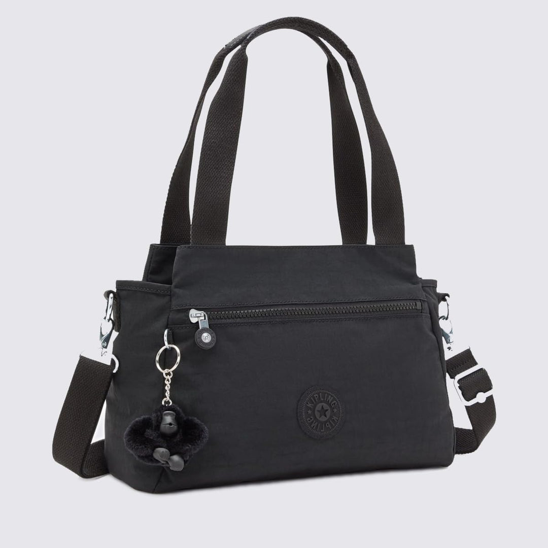 Kipling Unisex Elysia Medium shoulderbag (with Removable shoulderstrap), Black Noir, Black Noir