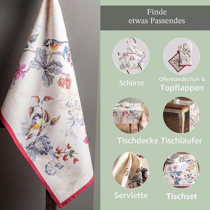 Maison d'Hermine Küchenhandtücher 3er-Set 100% Baumwolle 70 cm x 50 cm Wiederverwendbare Geschirrtüc