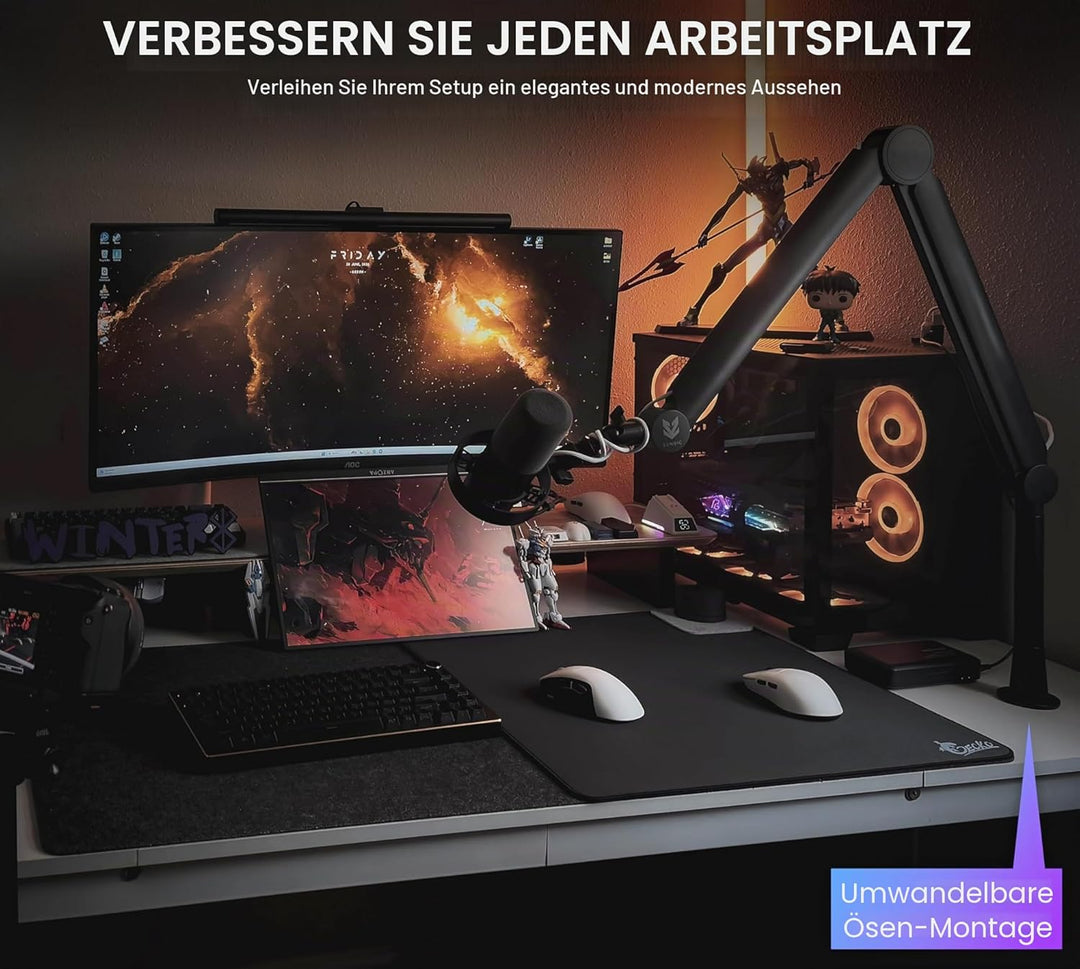 SENSIC SA-30 Mikrofonständer Tisch mit 360° drehbarem Schwenkarm, optionale Erhöhung und 3/8 bis 5/8