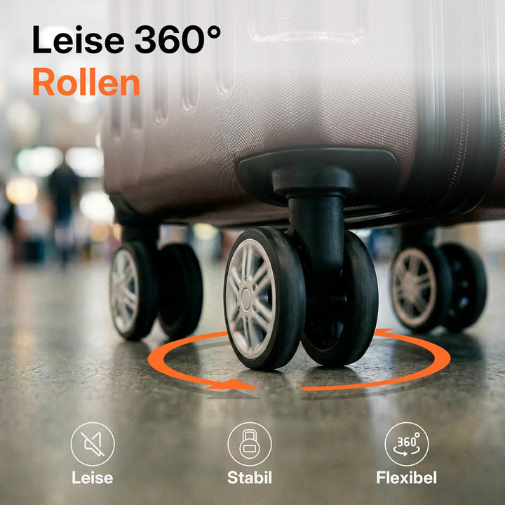 BEIBYE Handgepäck Koffer 45x36x20 cm – Untersitzkoffer für EasyJet, kleines Kabinengepäck aus ABS, R