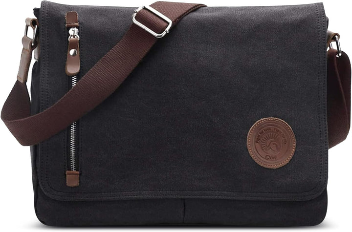 DORRISO Mode Umhängetasche Herren Schultertasche Canvas Schultertaschen für 14 Zoll Laptop Kuriertas