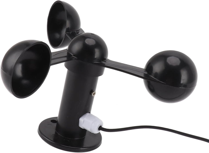 Qcwwy 3-Tassen-Windsensor-ABS-Windgeschwindigkeitsdetektor mit 8 M Wasserdichtem Kabel, Störungsfrei