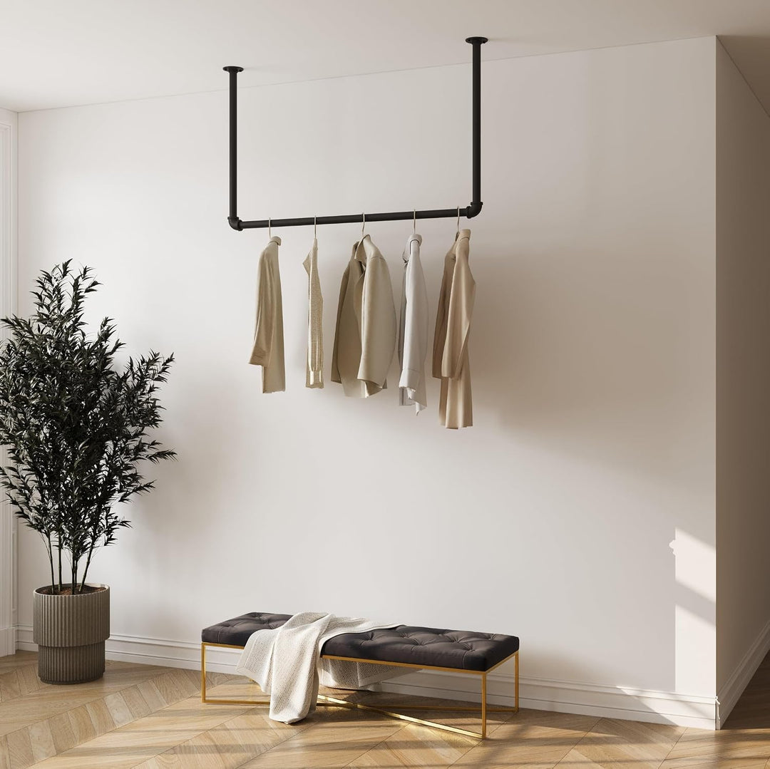 Kleiderstange Garderobe Industrie Design für Decke | Breite 60 cm x Höhe 60 cm | Deckenmontage | Gar