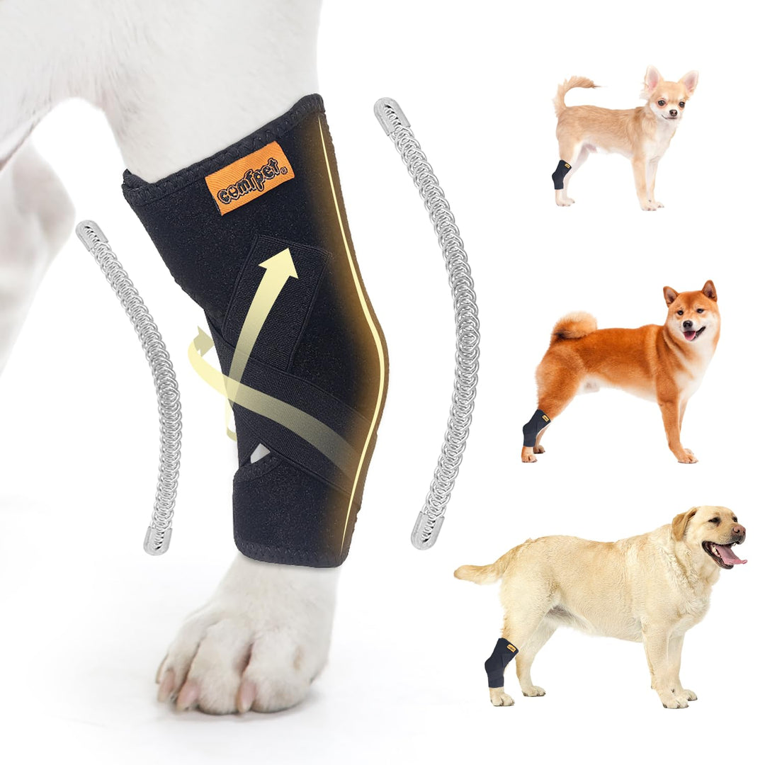 Hundehalsbandage für hintere Sprunggelenk, Hund Bein Unterstützung Wrap mit Metall-Streifen, Hinterb