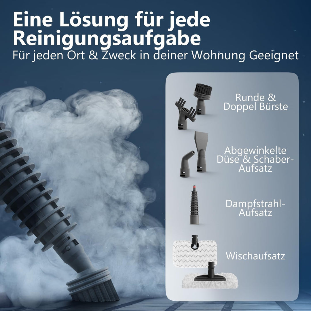 Dampfreiniger Steam-It Max – 7 in 1 – Für Boden & Fenster – Auch als Handdampfreiniger nutzbar – Kab