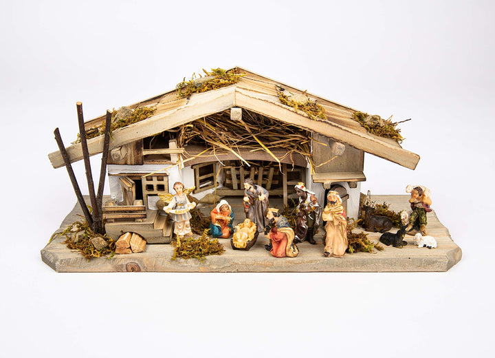 Weihnachtskrippe W20 mit Figuren Krippe Weihnachtskrippen Stall Krippen