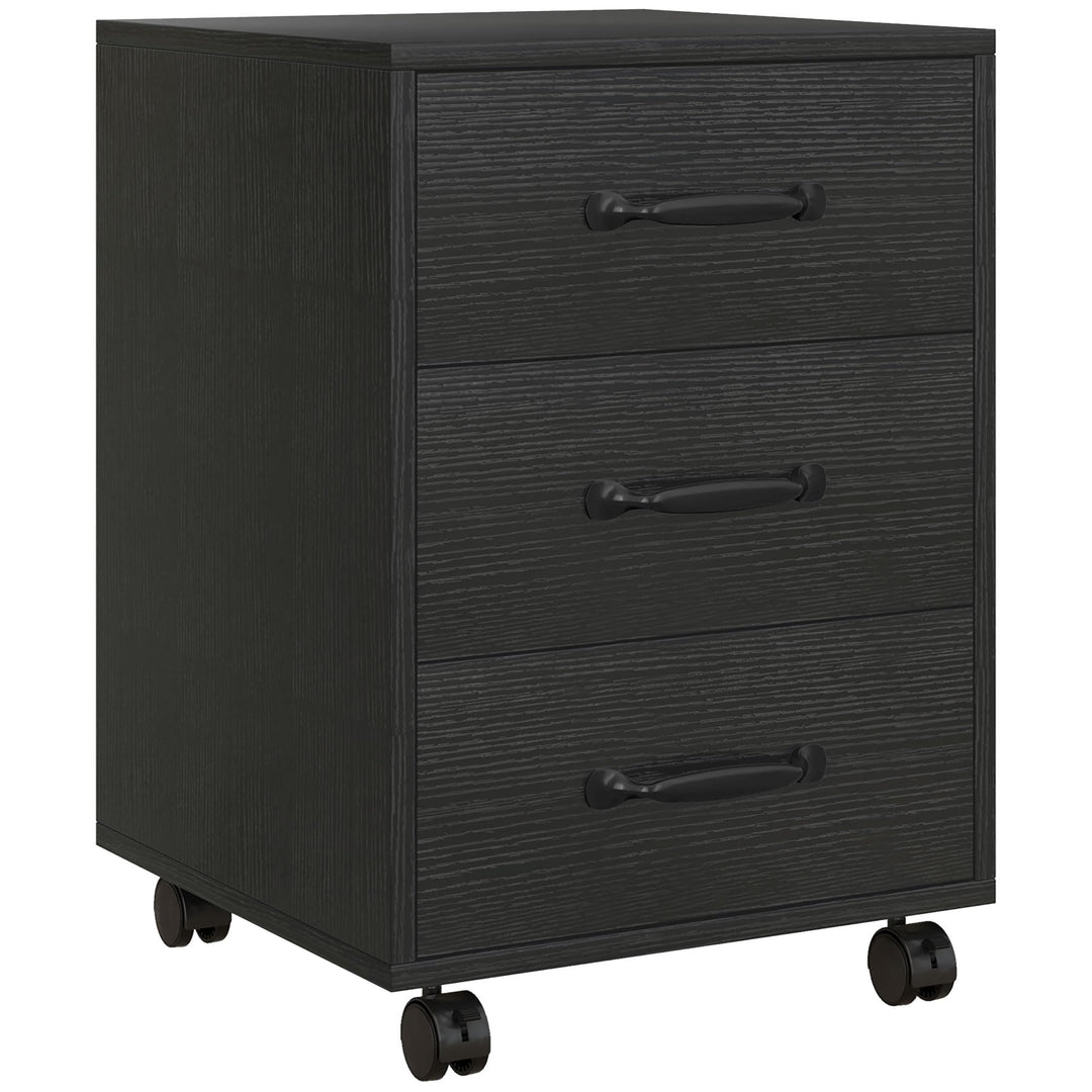 HOMCOM 3-Schubladen-Aktenschrank, Mobiler Aktenschrank für Home Office, Kleiner rollender, Druckerst