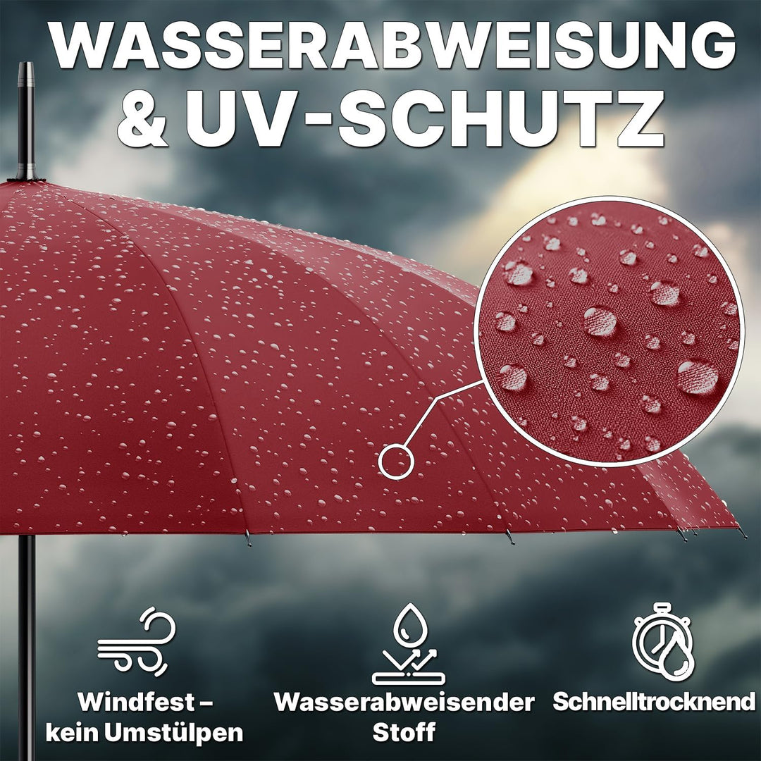 Royal Walk Regenschirm Gross Sturmfest Golf Schirm XXL Stabiler Stockschirm | Grosser Regenschirm fü