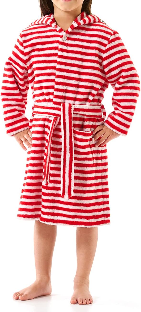 Schiesser Mädchen Bademantel 92 Rot Weiss Gestreift, 92 Rot Weiss Gestreift
