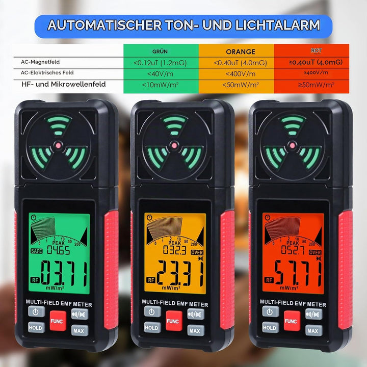 EMF Messgerät Strahlungsdetektor Digitaler Elektromagnetische Felder Handgehaltener EF/MF/RF Elektro
