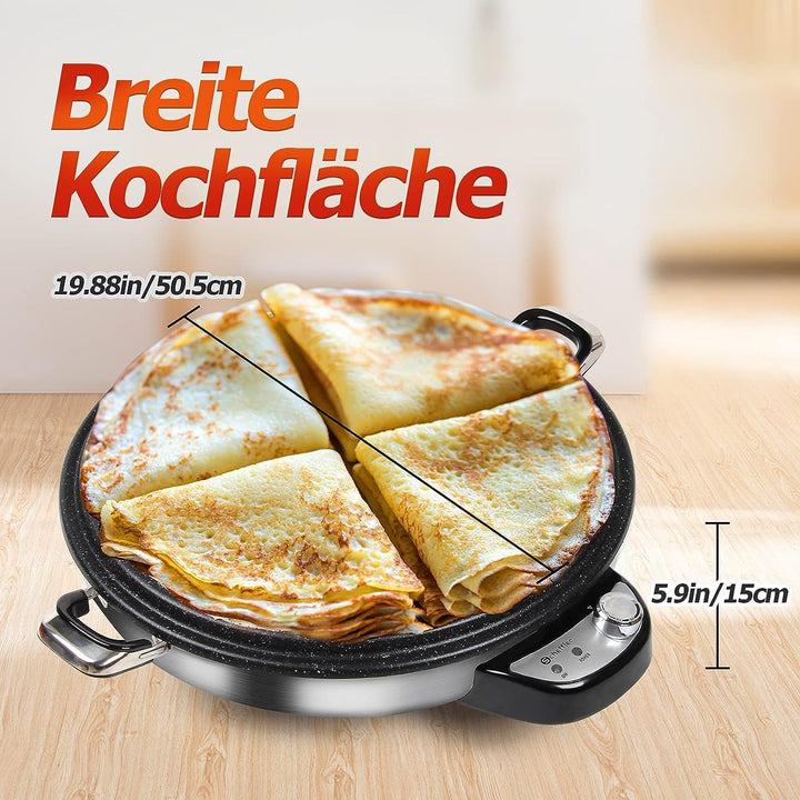 Crepes Maker Scheffler 50 cm Crepe Maker Machine, 2300W 230V Pancake Maker Crepe Maker, Antihaftbesc