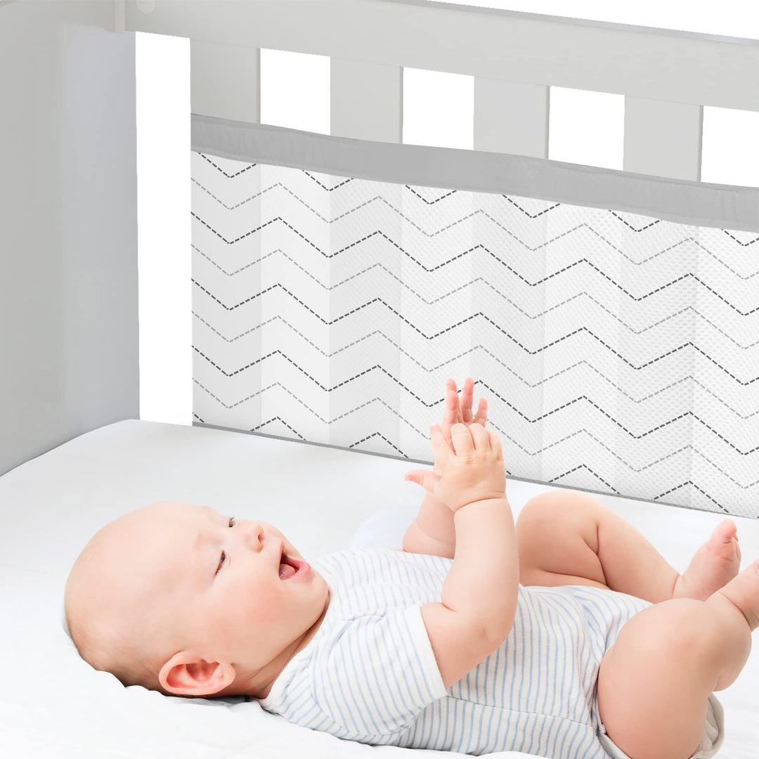 WYSWYG® Atmungsaktive Babybett Umrandungen für Sicherheit &amp; Komfort, Premium Bettumrandung Babybett