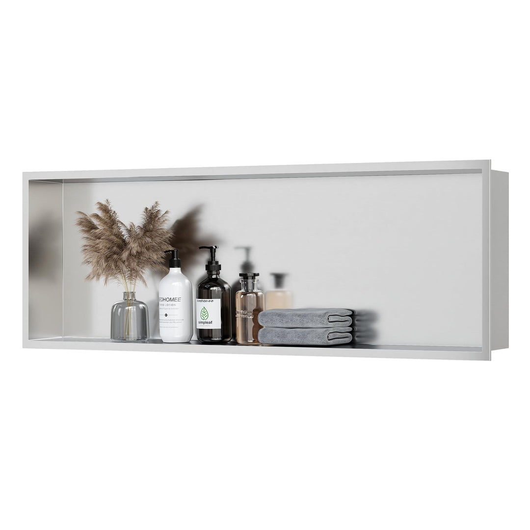 Neodrain Wandnische Dusche 90 x 30cm 304 Edelstahl Duschnische Einbaunische Lagerung für Badezimmer,