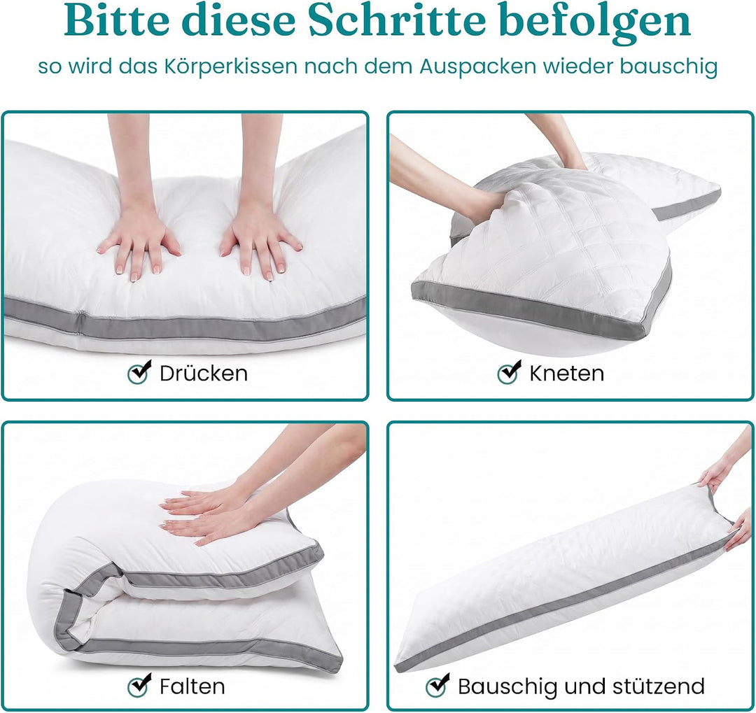 Oubonun Seitenschläferkissen 53x137 cm, Höhenverstellbares Ganzkörperkissen für Erwachsene, Festes &amp;