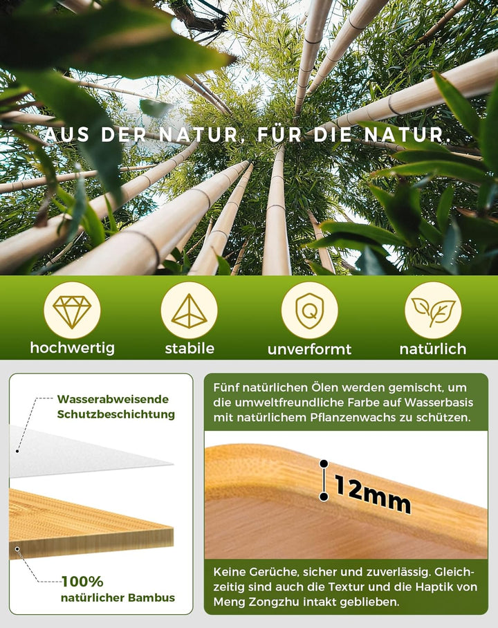 KingCamp Bambus Campingtisch Höhenverstellbar (42-70 cm) – Klapptisch aus Bambus, 120 kg Tragkraft,
