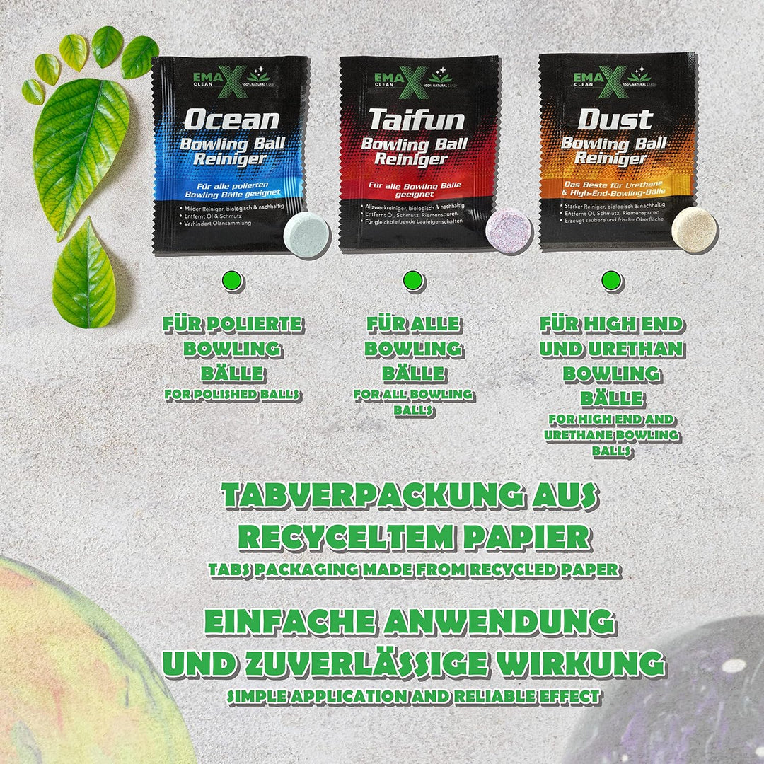 EMAX CLEAN Ocean | Bowling-Ball-Reiniger für polierte Bälle | Effektive Reinigung von Bowling-Kugeln