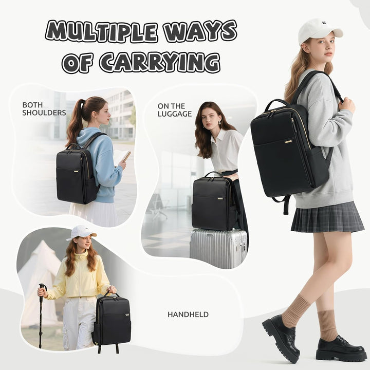 Rucksack Damen, Rucksack mit Laptop Fach 16 Zoll Herren Laptop Rucksack Wasserdicht, Schultasche Kle