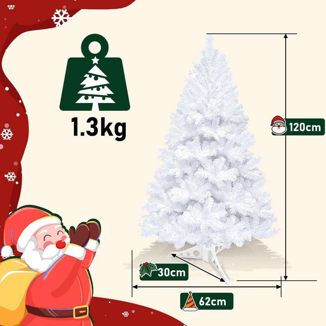 Gimisgu Weihnachtsbaum Künstlicher, 120cm Tannenbaum Christbaum mit 200 Spitzen und Ständer, PVC Sch