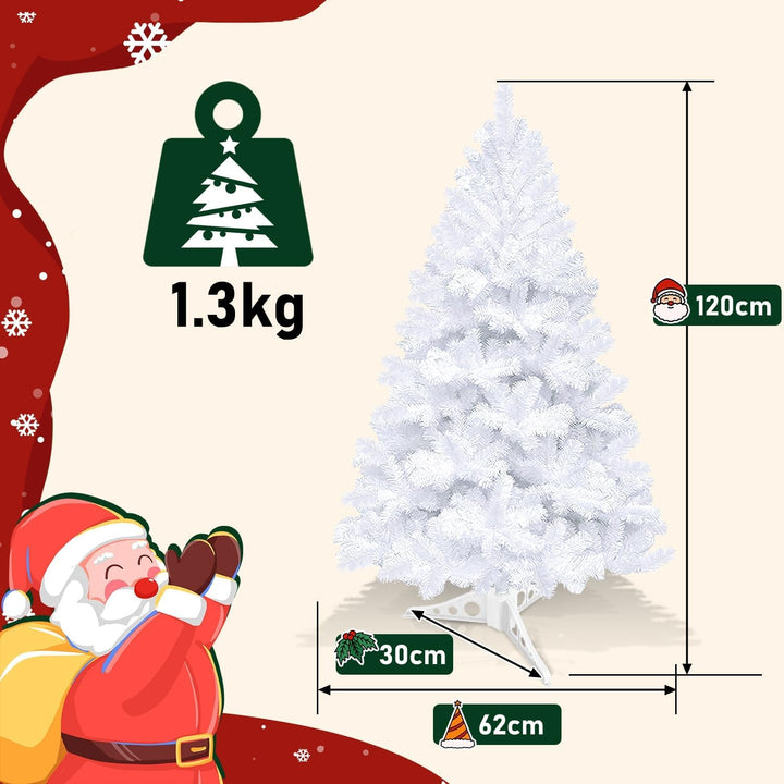 Gimisgu Weihnachtsbaum Künstlicher, 120cm Tannenbaum Christbaum mit 200 Spitzen und Ständer, PVC Sch