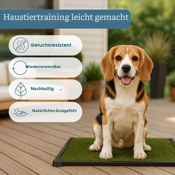 Kunstrasen-Badematte für Welpen und kleine Haustiere, tragbarer Toilettentrainer für drinnen und dra